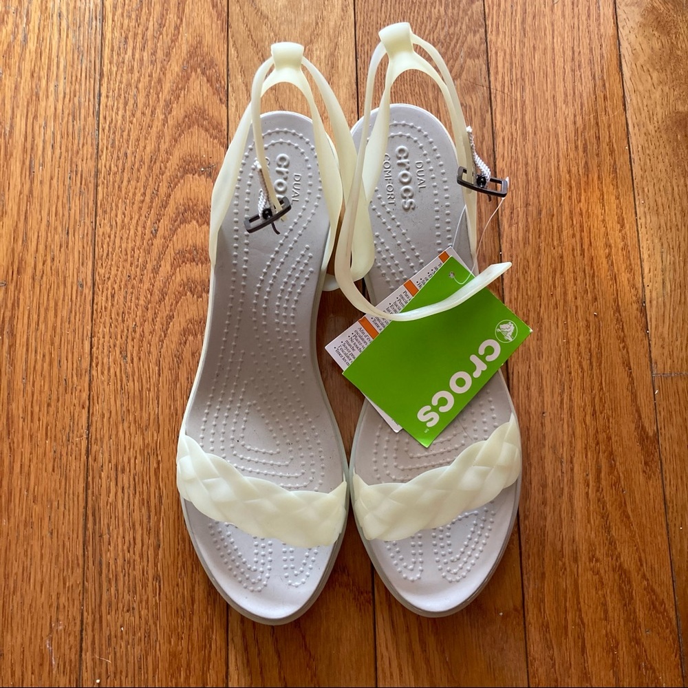 NWT Crocs Isabella Block Heel jelly sandals in ivory size 11